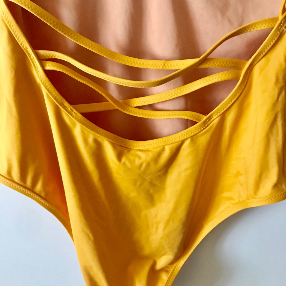J. Crew Playa Montauk Yellow one-piece swimsuit - Picture 2 of 5